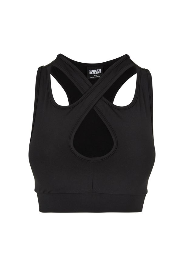 Biustonosz damski w poprzeczne kropki Urban Classics. Kolor: czarny. Wzór: kropki