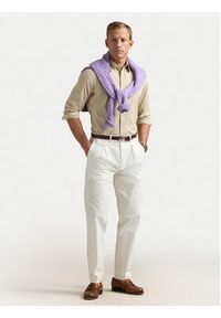 Polo Ralph Lauren Koszula 710929346014 Beżowy Custom Fit. Typ kołnierza: polo. Kolor: beżowy. Materiał: bawełna #4