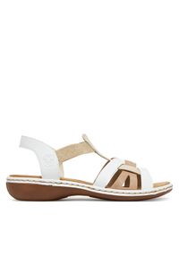Rieker Sandały 65918-81 Biały. Kolor: biały. Materiał: materiał #1