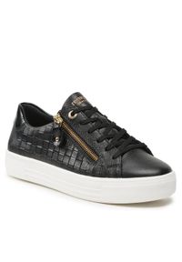 Remonte Sneakersy D0916-01 Czarny. Kolor: czarny. Materiał: skóra