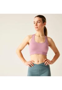 DARE 2B - Biustonosz sportowy damski Don't Sweat It III Dare 2b. Kolor: fioletowy, wielokolorowy, różowy. Materiał: poliester, poliamid, elastan. Sport: fitness #1