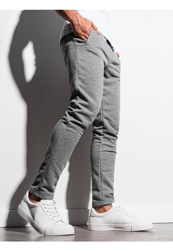 Szare spodnie Ombre Clothing klasyczne, melanż