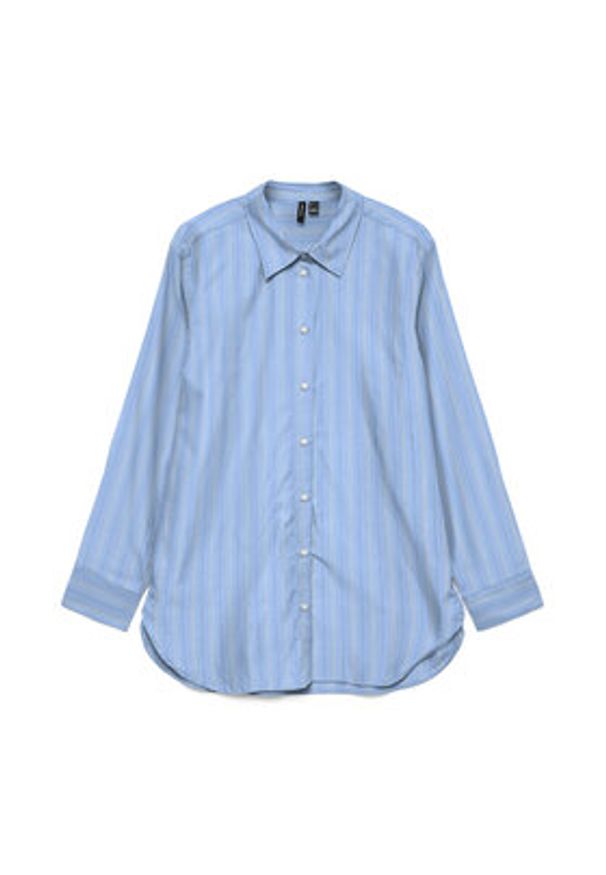 Vero Moda Koszula Elina 10336329 Niebieski Loose Fit. Kolor: niebieski. Materiał: bawełna