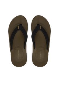 TOMMY HILFIGER - Tommy Hilfiger Japonki Molded Hilfiger Lth Beach Sandal FM0FM05802 Czarny. Kolor: czarny. Materiał: syntetyk #1