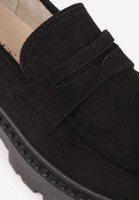 Renee - Czarne Wsuwane Mokasyny Vices na Platformie Dionela. Okazja: na co dzień. Zapięcie: bez zapięcia. Kolor: czarny. Materiał: jeans, koronka. Sezon: jesień. Obcas: na platformie. Styl: casual, klasyczny #7