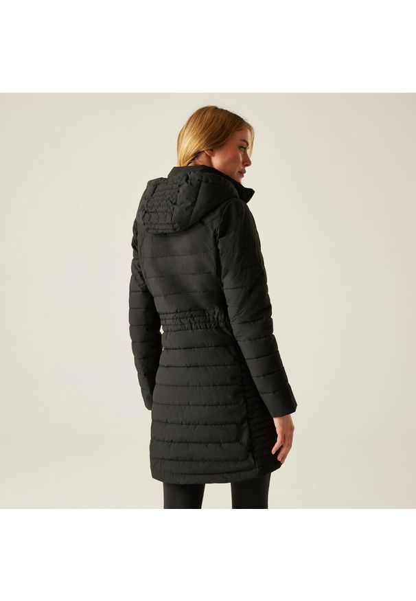 Regatta - Płaszcz damski zimowy ocieplany Andria. Kolor: czarny. Materiał: syntetyk, puch. Sezon: zima. Sport: turystyka piesza