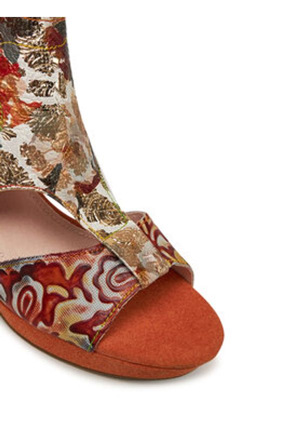 Laura Vita Sandały Hicao 09 Koralowy. Kolor: pomarańczowy. Materiał: skóra