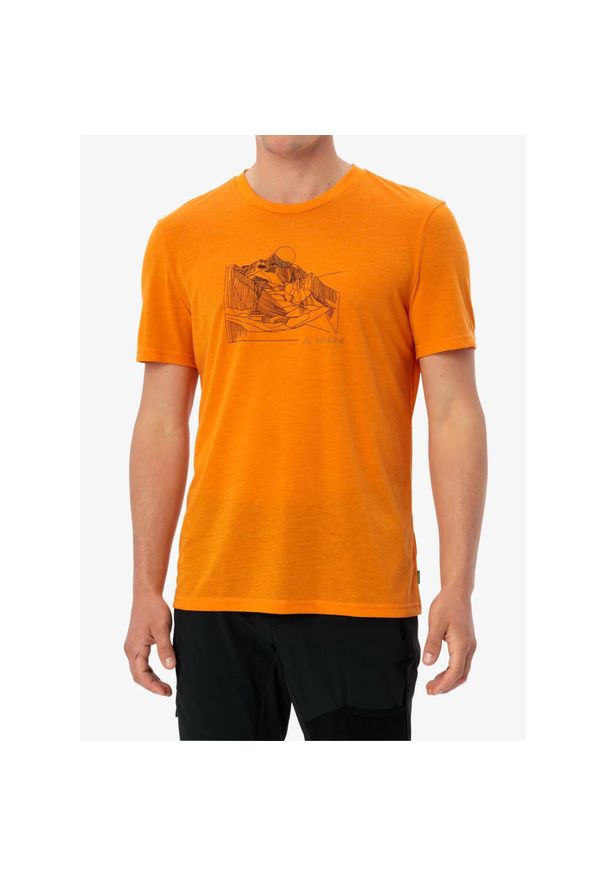 Koszulka szybkoschnąca męska Vaude Tekoa T-Shirt III. Kolor: pomarańczowy. Sezon: lato. Sport: turystyka piesza