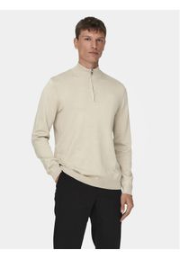 Only & Sons Sweter Wyler 22021264 Beżowy Regular Fit. Kolor: beżowy. Materiał: wiskoza #1