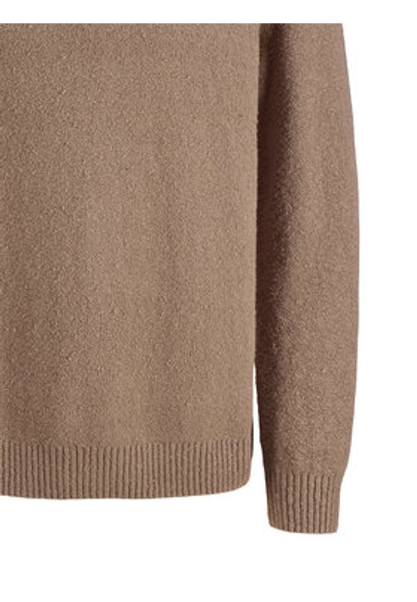Jack & Jones Sweter Point 12287316 Beżowy Relaxed Fit. Kolor: beżowy. Materiał: bawełna