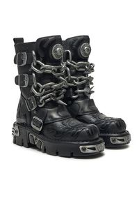 NEW ROCK Glany M-727-S5 Czarny. Kolor: czarny. Materiał: skóra. Styl: rockowy #4