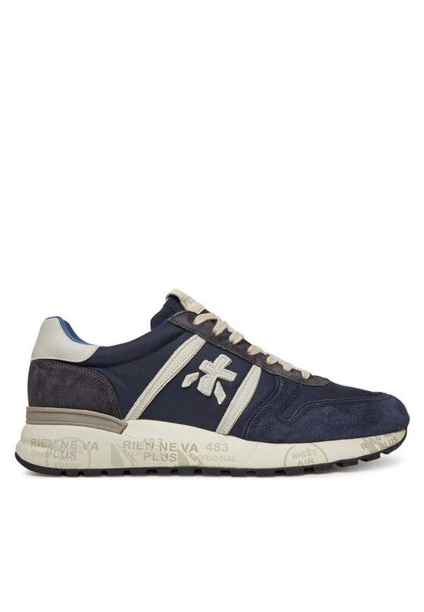 Premiata Sneakersy LANDER VAR 7204 Granatowy. Kolor: niebieski. Materiał: zamsz, skóra
