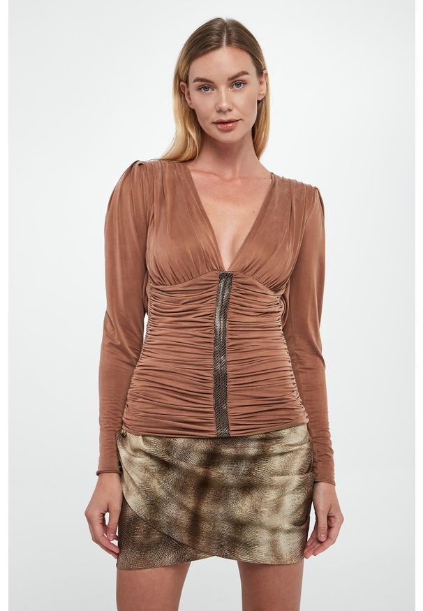 Elisabetta Franchi - Bluzka damska z marszczeniami ELISABETTA FRANCHI