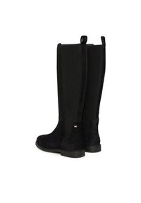 TOMMY HILFIGER - Tommy Hilfiger Kozaki Flag FW0FW08779 Czarny. Kolor: czarny. Materiał: zamsz, skóra #5