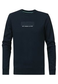 Petrol Industries Bluza M-1030-SWR331 Granatowy Regular Fit. Kolor: niebieski. Materiał: bawełna