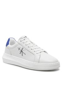 Calvin Klein Jeans Sneakersy Chunky Cupsole Mono Lth YM0YM00681 Biały. Kolor: biały. Materiał: skóra