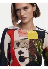 Desigual Sweter Collagelacro 25SWJF27 Kolorowy Regular Fit. Materiał: wiskoza. Wzór: kolorowy #6