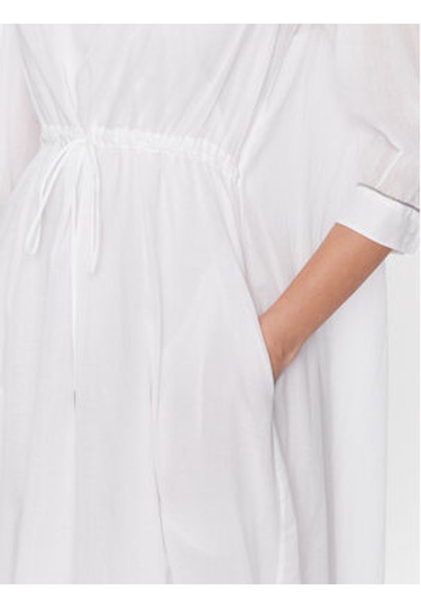 PESERICO - Peserico Sukienka codzienna S02217L1 Biały Regular Fit. Okazja: na co dzień. Kolor: biały. Materiał: bawełna. Typ sukienki: proste. Styl: casual