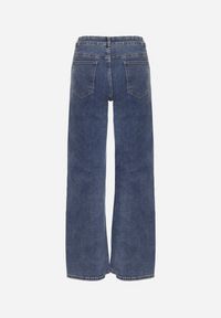 Born2be - Niebieskie Szerokie Jeansy z Wiskozą z Regularnym Stanem Setve. Okazja: na co dzień. Kolor: niebieski. Styl: elegancki, casual