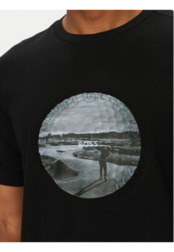 BOSS T-Shirt Graphic Heritage 50537847 Czarny Regular Fit. Kolor: czarny. Materiał: bawełna