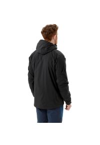Kurtka przeciwdeszczowa męska Rab Downpour Plus 2.0 Jacket z kapturem. Typ kołnierza: kaptur. Kolor: czarny