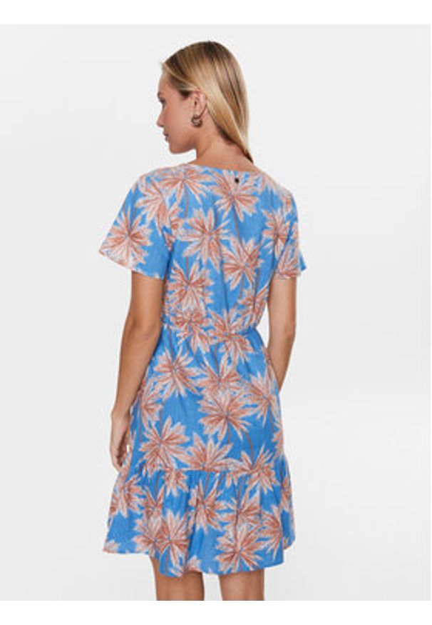 Roxy Sukienka letnia ERJWD03709 Błękitny Regular Fit. Kolor: niebieski. Materiał: bawełna, wiskoza. Sezon: lato