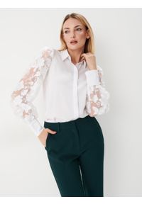 Mohito - Biała koszula z dekoracyjnymi rękawami - Biały. Kolor: biały #2