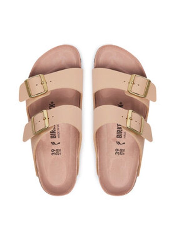 Birkenstock Klapki Arizona 1031525 Beżowy. Kolor: beżowy. Materiał: skóra