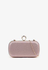 Born2be - Szampańska Torebka Kopertówka z Biżuteryjnym Uchwytem i Dodatkowym Łańcuszkiem Milenessa. Kolor: złoty. Styl: elegancki, casual