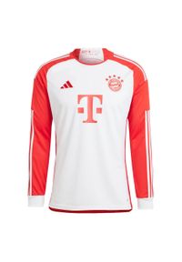 Adidas - Koszulka FC Bayern 23/24 Long Sleeve Home Jersey. Kolor: czerwony, wielokolorowy, biały. Materiał: jersey. Długość rękawa: długi rękaw. Długość: długie