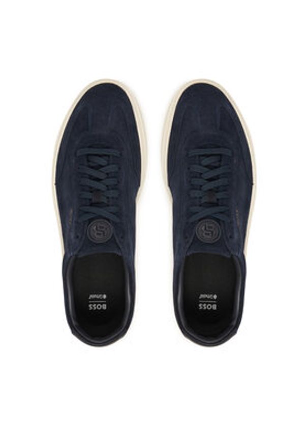 BOSS Sneakersy Kieran 50554611 Granatowy. Kolor: niebieski. Materiał: skóra, zamsz