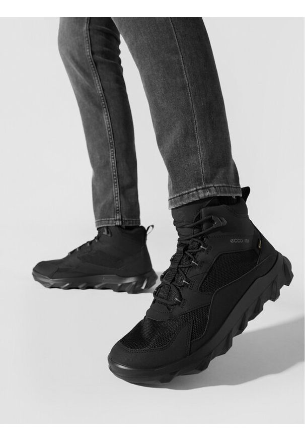ecco - ECCO Trekkingi Mx Low Mid Gtx Tex GORE-TEX 82022451052 Czarny. Kolor: czarny. Materiał: materiał. Technologia: Gore-Tex. Sport: turystyka piesza