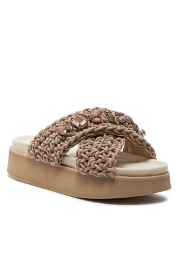 Inuikii Klapki Woven Stones Platform 70103-106 Brązowy. Kolor: brązowy. Materiał: materiał. Obcas: na platformie
