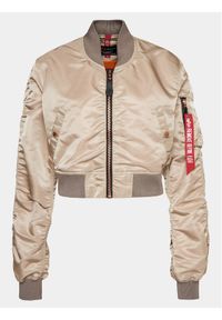 Alpha Industries Kurtka bomber MA-1 136008 Beżowy Loose Fit. Kolor: beżowy. Materiał: syntetyk