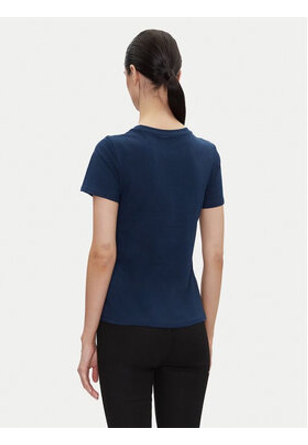 Pepe Jeans T-Shirt Rosalind PL506034 Granatowy Regular Fit. Kolor: niebieski. Materiał: bawełna