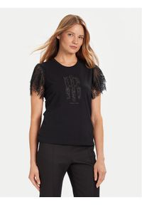 Fracomina T-Shirt FR25WT3059J401G1 Czarny Regular Fit. Kolor: czarny. Materiał: bawełna