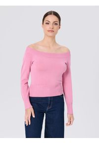 Sinsay - Sweter off shoulder - różowy. Kolor: różowy