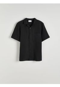 Reserved - Muślinowa koszula comfort fit - czarny. Kolor: czarny