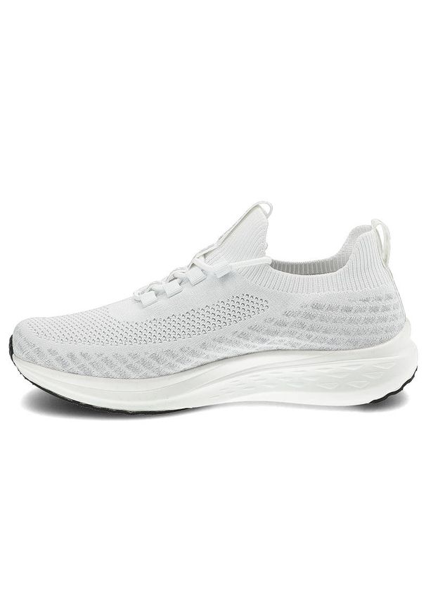 Big-Star - Białe Sneakersy Big Star Wygodne Buty Męskie. Okazja: do pracy. Kolor: biały. Materiał: materiał. Szerokość cholewki: normalna. Wzór: aplikacja. Sport: fitness