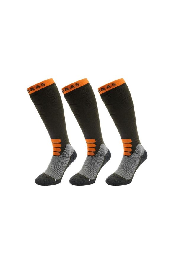 POEDERBAAS - Skarpety narciarskie - wełna merino Pro - 3 pary - oliwkowo-zielone. Kolor: zielony. Materiał: wełna. Sport: narciarstwo