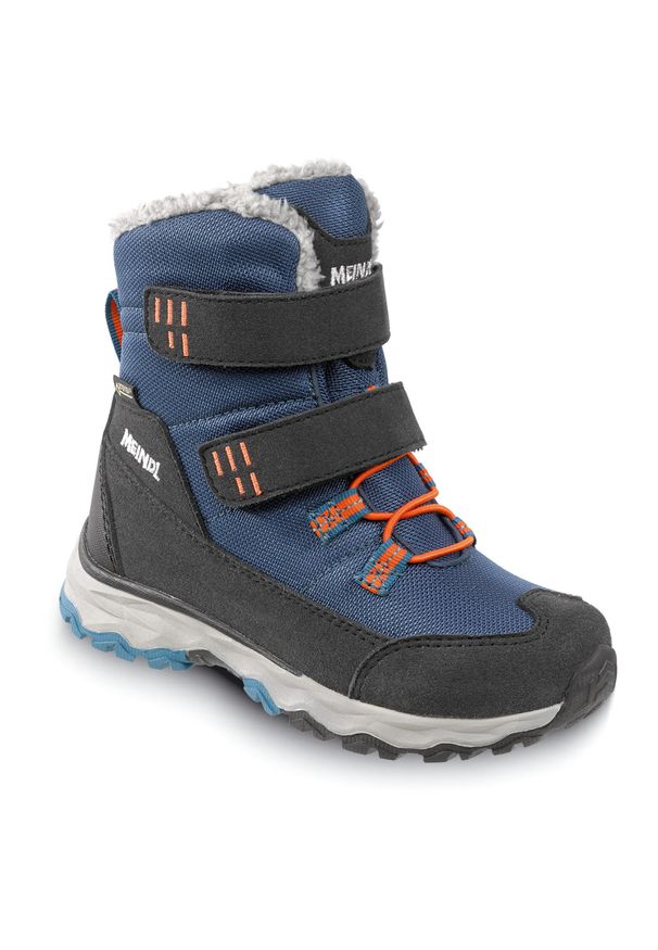 MEINDL - Buty zimowe dziecięce Meindl Altino Junior GTX z membraną Gore-tex. Kolor: niebieski. Technologia: Gore-Tex. Sezon: zima. Sport: turystyka piesza