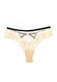 Intica - Stringi koronkowe z paseczkami na specjalne okazje Guenievre. Kolor: beżowy. Materiał: koronka. Wzór: koronka