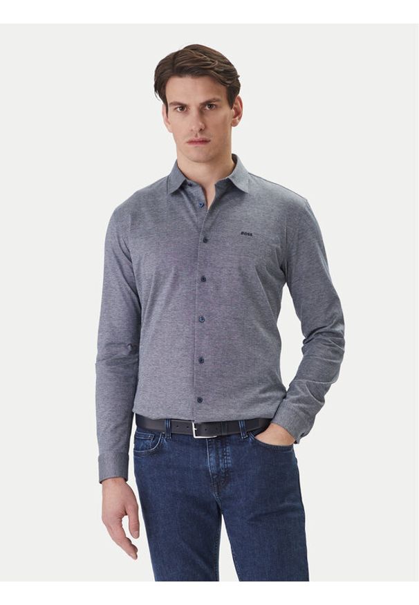 BOSS Koszula Mysoft 50519748 Granatowy Slim Fit. Kolor: niebieski. Materiał: bawełna