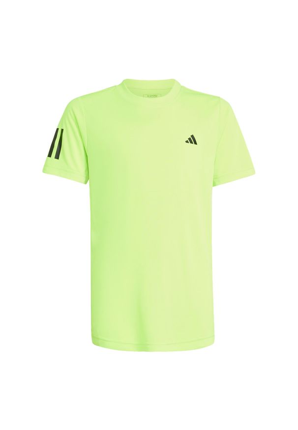 Adidas - Club Tennis 3-Stripes Tee. Kolor: żółty. Materiał: materiał. Sport: tenis