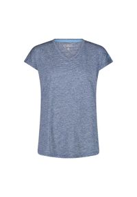 Damska koszulka v-neck CMP. Typ kołnierza: dekolt w serek. Kolor: niebieski. Materiał: tkanina. Sport: turystyka piesza #1