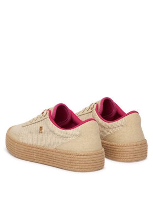 TOMMY HILFIGER - Tommy Hilfiger Espadryle Th Foxing Platform Rope FW0FW09173 Beżowy. Kolor: beżowy. Materiał: materiał. Obcas: na platformie