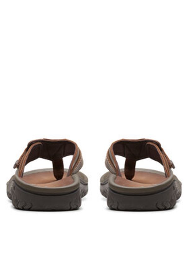Clarks Japonki Wesley Sun 26176987 Brązowy. Kolor: brązowy. Materiał: skóra