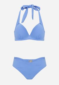 Born2be - Niebieskie Bikini z Wiązanym Biustonoszem i Figami Kąpielowymi z Wysokim Stanem Kalisea. Stan: podwyższony. Kolekcja: plus size. Kolor: niebieski #3