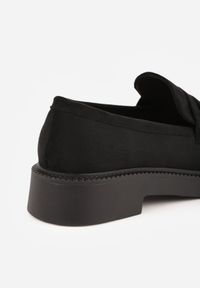 Born2be - Czarne Mokasyny z Ozdobnym Paskiem Felzivia. Okazja: do pracy, na co dzień, na spotkanie biznesowe. Zapięcie: pasek. Kolor: czarny. Materiał: jeans. Styl: elegancki, biznesowy, casual #6