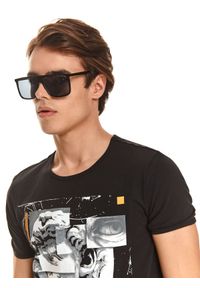 TOP SECRET - Okulary przeciwsłoneczne w stylu retro. Kształt: prostokątne. Kolor: czarny #1
